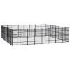 Outdoor Dog Kennel Steel 634.9 ftÂ² - Black