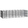 Outdoor Dog Kennel Steel 238.1 ftÂ² - Black