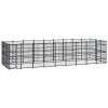 Outdoor Dog Kennel Steel 267.8 ftÂ² - Black