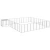 Dog Kennel Silver 338.6 ftÂ² Steel - Silver