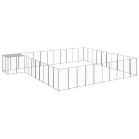 Dog Kennel Silver 338.6 ftÂ² Steel - Silver