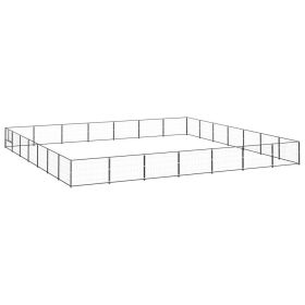 Dog Kennel Black 527.4 ft? Steel - Black