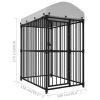 Outdoor Dog Kennel with Roof 59.1"x39.4"x68.9" - Black