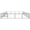 Dog Kennel Black 430.6 ftÂ² Steel - Black
