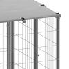 Dog Kennel Silver 338.6 ftÂ² Steel - Silver