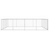 Outdoor Dog Kennel Galvanised Steel 299.2"x299.2"x76.8" - Silver