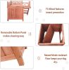 Pet Dog House;  2-Story Weather Resistant Wooden Kennel with Roof Balcony and Stairs - KM3459