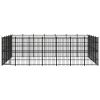 Outdoor Dog Kennel Steel 347.2 ftÂ² - Black