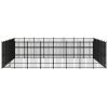 Outdoor Dog Kennel Steel 634.9 ftÂ² - Black