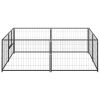 Dog Kennel Black 43.1 ftÂ² Steel - Black