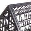 Heavy-Duty Metal Dog Kennel, Pet Cage Crate with Openable Pointed Top and Front Door, 4 Wheels, 42.5"L x 28.3"W x 44"H - black