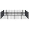 Outdoor Dog Kennel Steel 634.9 ftÂ² - Black