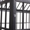 Heavy-Duty Metal Dog Kennel, Pet Cage Crate with Openable Pointed Top and Front Door, 4 Wheels, 42.5"L x 28.3"W x 44"H - black