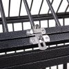 Heavy-Duty Metal Dog Kennel, Pet Cage Crate with Openable Pointed Top and Front Door, 4 Wheels, 42.5"L x 28.3"W x 44"H - black